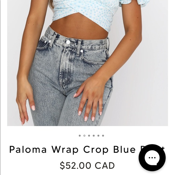 Light blue wrap top. - Picture 4 of 5